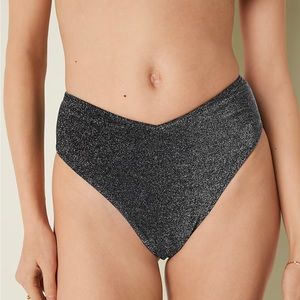 PINK Victoria's Secret Black High-Cut Bikini Bottom